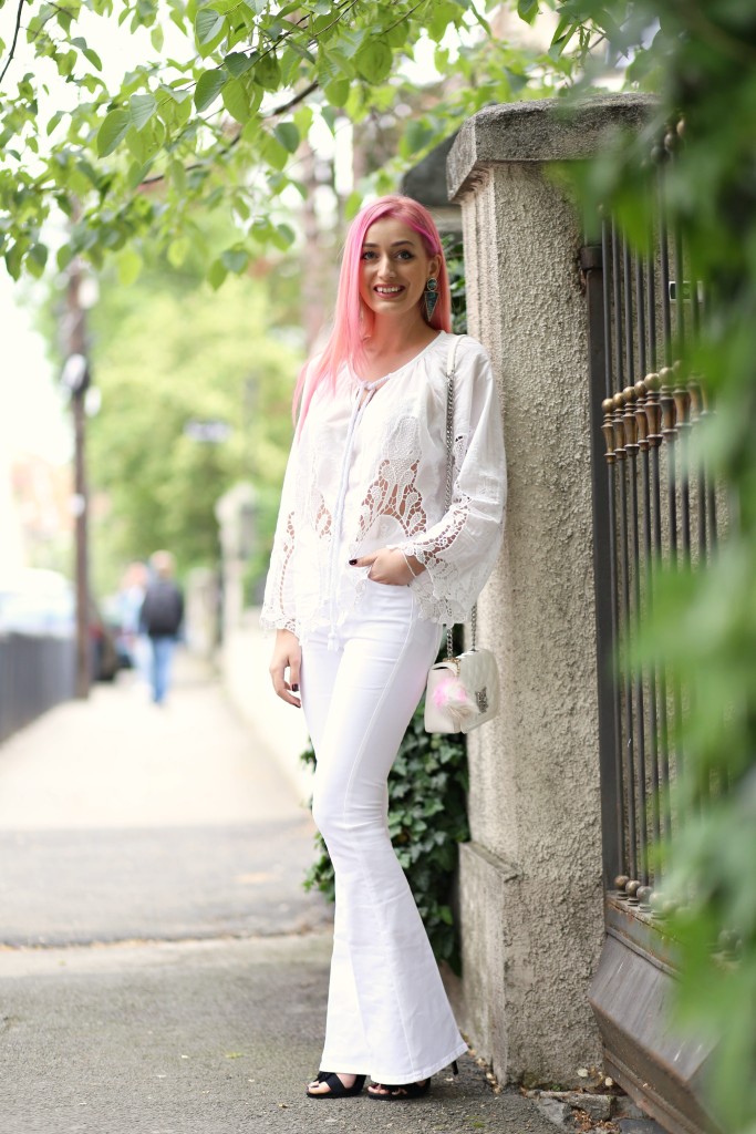 madalina misu, madalina misu fashion blog, bog de moda, top bloguri, top bloggeri, cum purtam tinute all white, bluza cu broderie, how to wear all white outfits, ootd, outfit of the day, boho chic style, stil boho chic, pantaloni evazati, cum purtam pantalonii evazati